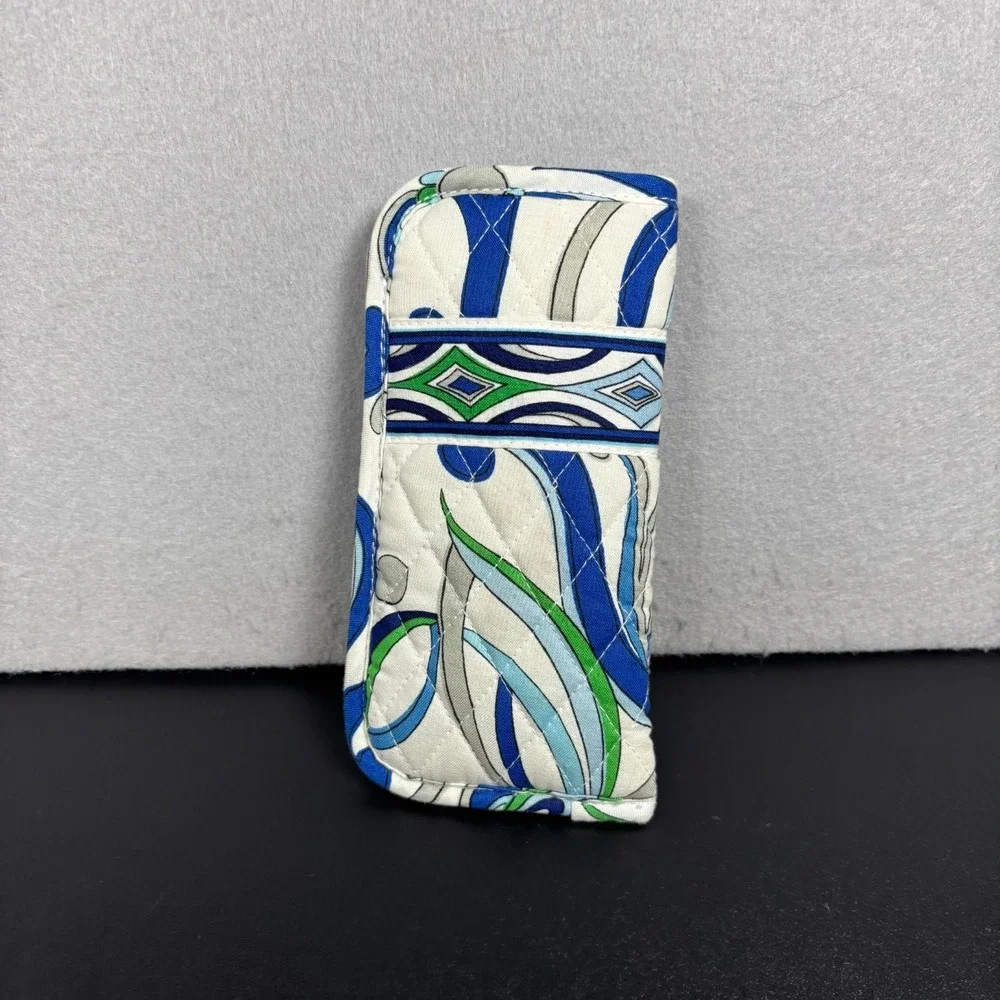 Vera Bradley Mediterranean White Eyeglass Case Quilted Soft Pouch Rare Retired